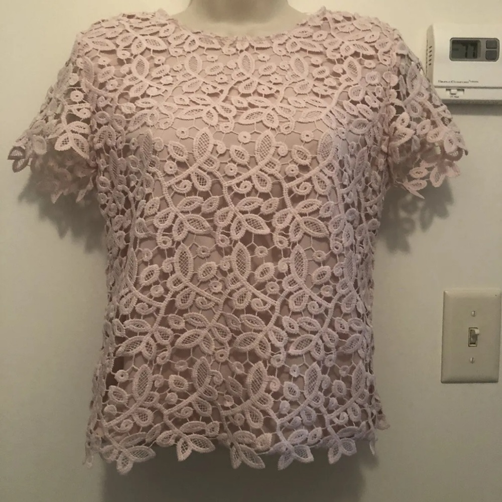 Catherine Malandrino Pink Eyelet Blouse